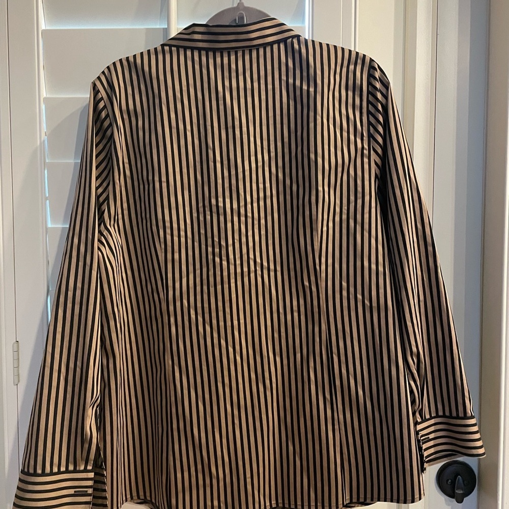 Chicos Women’s Striped Button-Up Shirt 2.5 US 14 XL classy preppy workwear - Picture 3 of 7